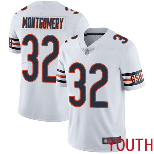Chicago Bears Limited White Youth David Montgomery Road Jersey NFL Football #32 Vapor Untouchable